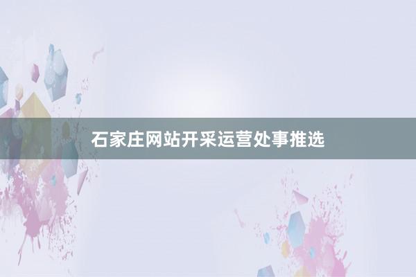 石家庄网站开采运营处事推选